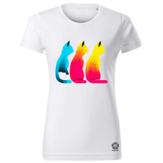 Magnolion Macska sziluett v1 női póló - 19 szín, XS-2XL
