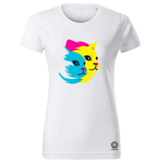 Magnolion Macska sziluett v4 női póló - 19 szín, XS-2XL