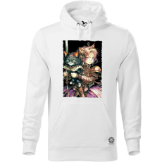Magnolion Mesevilág lány és cica avatar v2 férfi pulóver - 19 szín, S-5XL