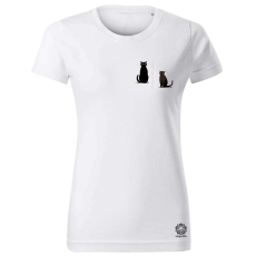 Magnolion Minimál cicák zseb v1 női póló - 19 szín, XS-2XL