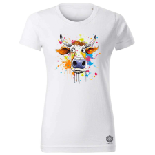 Magnolion Minimál tehén v4 női póló - 19 szín, XS-2XL női póló