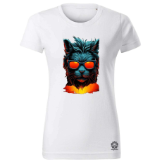Magnolion Neon macska v1 női póló - 19 szín, XS-2XL