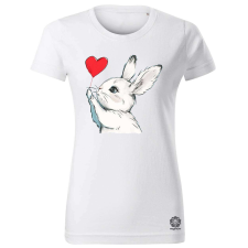Magnolion Nyuszi szíves lufival v4 női póló - 19 szín, XS-2XL női póló