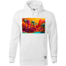 Magnolion Pálmák papírművészet v2 férfi pulóver - 19 szín, S-5XL férfi pulóver, kardigán