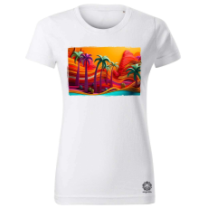 Magnolion Pálmák papírművészet v2 női póló - 19 szín, XS-2XL