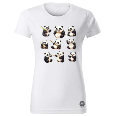 Magnolion Panda kollázs v1 női póló - 19 szín, XS-2XL