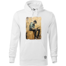 Magnolion Papír kollázs művészet v1 férfi pulóver - 19 szín, S-5XL férfi pulóver, kardigán