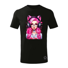 Magnolion Pink gamer macskalány v4 gyerek póló - 11 szín, 4-12 éves