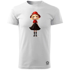 Magnolion Piros sapkás lány férfi póló - 19 szín, S-3XL