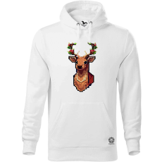 Magnolion Pixelart XMAS szarvas v3 férfi pulóver - 19 szín, S-5XL