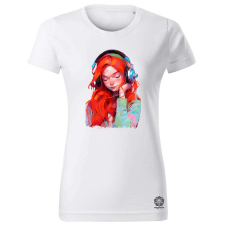 Magnolion Pop art vörös lány v1 női póló - 19 szín, XS-2XL női póló