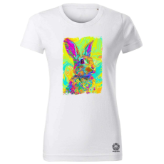 Magnolion Pszichedelikus nyuszi v35 női póló - 19 szín, XS-2XL