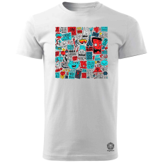 Magnolion Rajzfilm bélyegek v3 férfi póló - 19 szín, S-3XL
