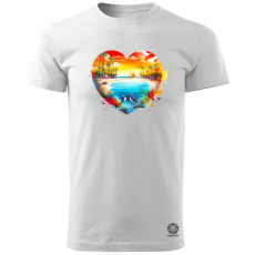 Magnolion Strand szív v2 férfi póló - 19 szín, S-3XL