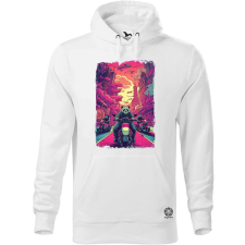 Magnolion Synthwave motoros panda v1 férfi pulóver - 19 szín, S-5XL férfi pulóver, kardigán