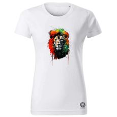 Magnolion Színes oroszlán portré v1 női póló - 19 szín, XS-2XL