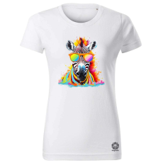 Magnolion Szivárvány zebra női póló - 19 szín, XS-2XL