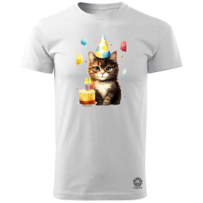 Magnolion Szülinapos cica v3 férfi póló - 19 szín, S-3XL férfi póló