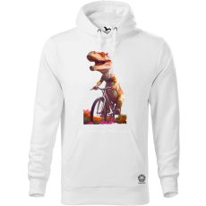 Magnolion Szürreál dinó bicajozik v1 férfi pulóver - 19 szín, S-5XL