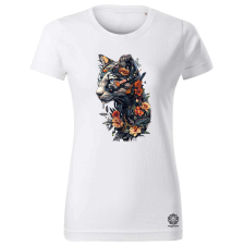Magnolion Virágba borult macska női póló - 19 szín, XS-2XL női póló