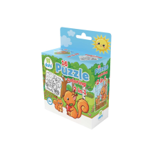 Magyar Gyártó 16 Darabos Színezős Puzzle 2 az 1-ben - Mókus puzzle, kirakós