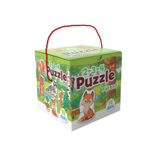 Magyar Gyártó 2-3-4 Darabos Puzzle - Erdő állatai kreatív és készségfejlesztő