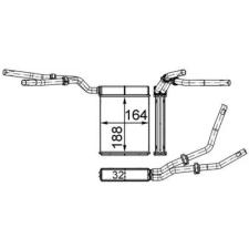 Mahle Hőcserélő, belső tér fűtés AH 199 000S autóalkatrész