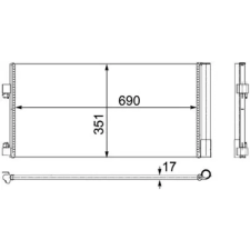 Mahle kondenzátor, klíma AC 486 000P autóalkatrész