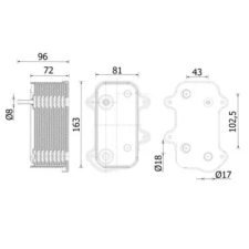 Mahle Olajhűtő, motorolaj CLC 282 000S autóalkatrész