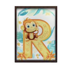  MAJOM VÁSZFESTÉS R BETŰRE FALHOZ PREMIUM VÁSZON 50x70 grafika, keretezett kép