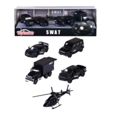 Majorette 5 db-os kisautó ajándékszett - SWAT (212053167) autópálya és játékautó