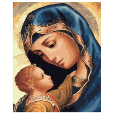 Makana Szűz Mária és Jézus - Számfestő készlet, kerettel (40x50 cm) kreatív és készségfejlesztő