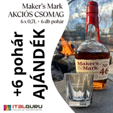  Makers Mark AKCIÓS CSOMAG (6*0,7 liter + 6 db pohár) whisky