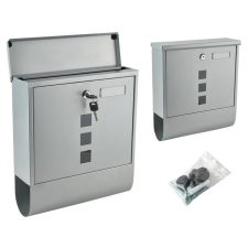 Malatec Kültéri postaláda, szórólaptartóval, ezüst, 2 db kulccsal postaláda