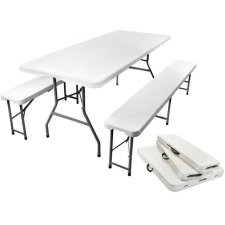 Malatec Összecsukható kerti asztal 180 cm + 2 pad kerti bútor