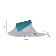 Malatec Strand sátor 220x120x90cm - türkiz - szürke vizes játék