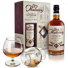 Malecon 15 éves rum 0,7l 40% + 2 pohár DD rum