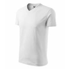 Malfini 102 Malfini V Nyakú unisex póló Fehér