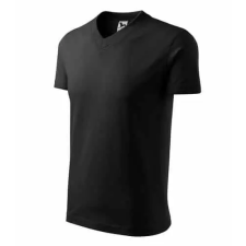 Malfini 102 Malfini V Nyakú unisex póló Fekete - M munkaruha