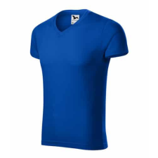 Malfini 146 Malfini Slim Fit V Nyakú férfi póló Királykék - 3XL munkaruha