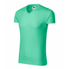 Malfini 146 Malfini Slim Fit V Nyakú férfi póló menta - M
