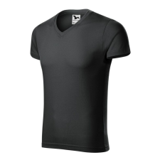 Malfini 146 Slim Fit V-neck férfi póló ébenszürke színben munkaruha