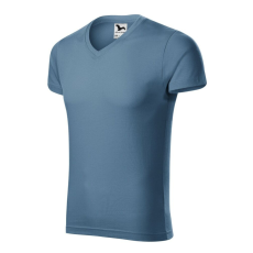 Malfini 146 Slim Fit V-neck férfi póló farmerkék színben