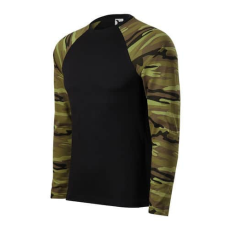 Malfini 166 Malfini Camouflage LS pólók unisex zöld terepszín - S