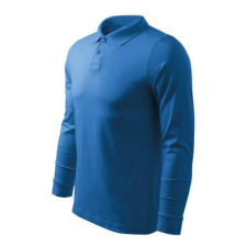 Malfini 211 Malfini Single J. LS galléros férfi póló azúrkék - XL munkaruha