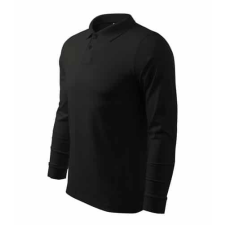 Malfini 211 Malfini Single J. LS galléros férfi póló Fekete - L munkaruha