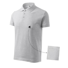 Malfini 212 Malfini Cotton galléros férfi póló világosszürke melírozott - 3XL
