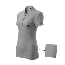 Malfini 213 Malfini Cotton galléros női póló sötétszürke melírozott - 2XL