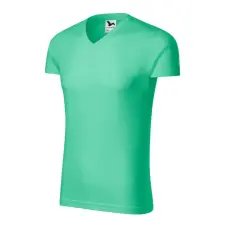 MALFINI, a.s. Slim Fit V-neck póló férfi menta S férfi póló