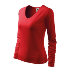 Malfini ADL127 ELEGANCE V-nyakú Női póló (piros, XXL) Malfini munkaruha